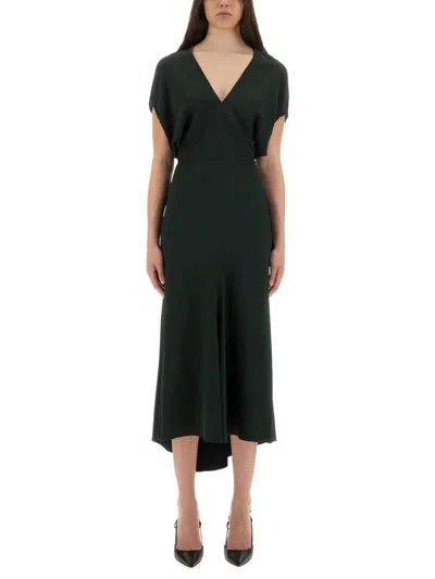 VICTORIA BECKHAM BLOUSON MIDI DRESS