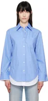 Victoria Beckham Double Layer Shirt 1125wsh006011cco Q Vibec Ob In Oxford Blue