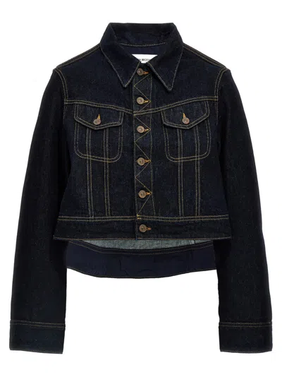 VICTORIA BECKHAM BLUE DENIM CROPPED JACKET