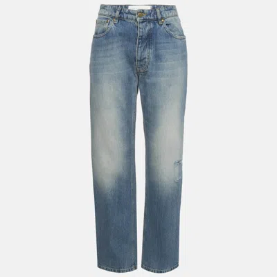 Pre-owned Victoria Beckham Blue Faded Denim Ripped Jeans S Waist 27"