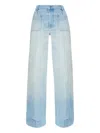 Victoria Beckham Patch-pocket Straight Leg Jeans In Blue