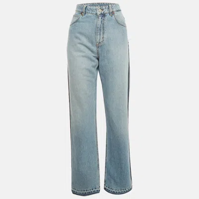 Pre-owned Victoria Beckham Blue High Waisted Denim Straight Leg Julia Jeans L Waist 31"