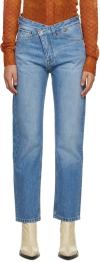 Victoria Beckham Blue Phoebe Boyfriend Jeans In 7818 California Wash