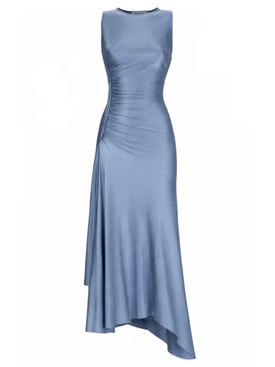 Victoria Beckham Women Blue Round Neck Maxi Dress, M Luxury Dresses For Women Darveys