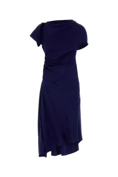Victoria Beckham Asymmetric Twist Dress In Blue