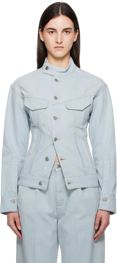 Victoria Beckham Blue Sculptural Denim Jacket