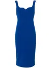 VICTORIA BECKHAM BLUE SLEEVELESS FITTED T-SHIRT MIDI DRESS FOR WOMEN