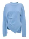 Victoria Beckham Gathered Side Sweater Iceberg In Azul Claro