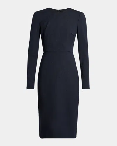 Victoria Beckham Bodycon Bi-stretch Crepe Midi Dress In Black