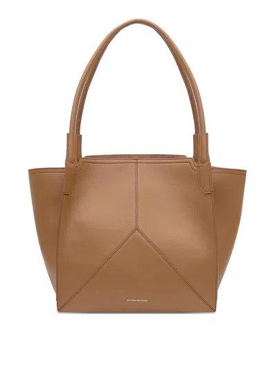 Victoria Beckham Leather Unstructured Tote Bag In Sand