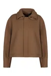 Victoria Beckham Bomber Jacket In Wool In Brown