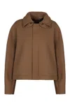 Victoria Beckham Bomber Jacket In Wool In Brown