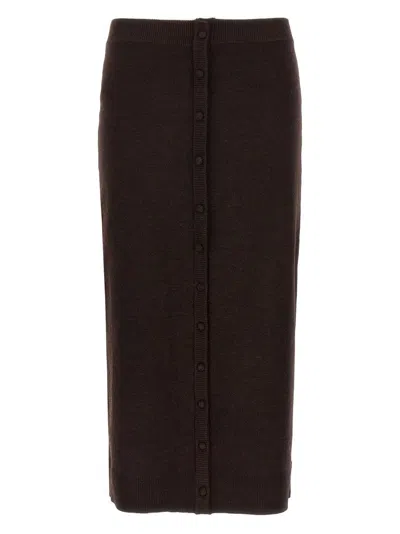 Victoria Beckham Bottoni' Midi Skirt In Brown