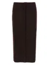 Victoria Beckham Wool Blend Button Detailing High Waist Skirt In Black