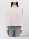 Victoria Beckham Bow Detail Oversized Striped Blouse In White