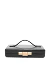Victoria Beckham Leather Top Handle Box Clutch In Black