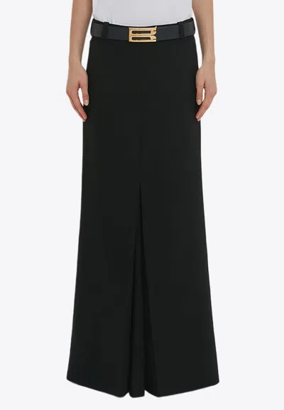 Victoria Beckham Box Pleat Maxi Skirt In Black