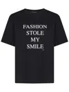 Victoria Beckham Boxy Black Cotton Jersey T-shirt With Contrasting Print