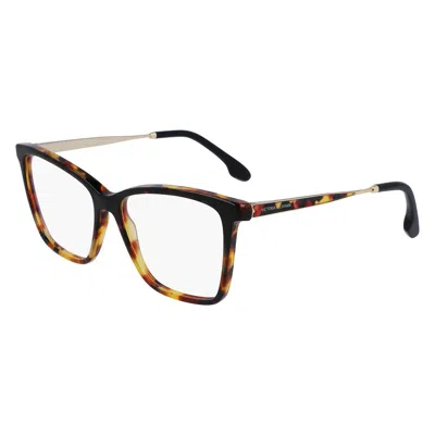 Victoria Beckham Brown Acetate Glasses (frames) In Black