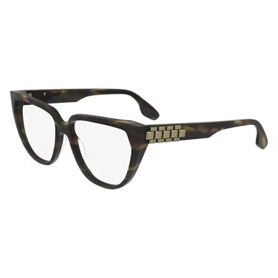Victoria Beckham Brown Acetate Glasses (frames) In Black