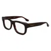 Victoria Beckham Brown Acetate Glasses (frames) In Burgundy