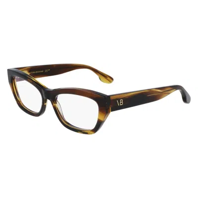 Victoria Beckham Brown Acetate Glasses (frames) In Metallic