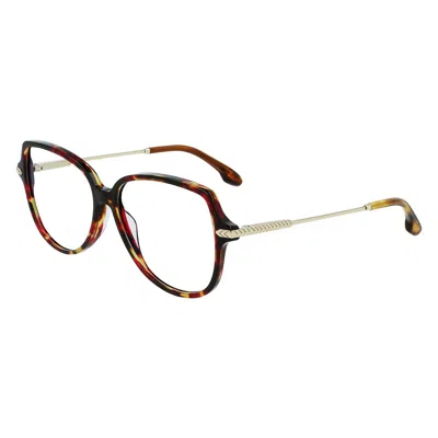 Victoria Beckham Brown Acetate Glasses (frames) In Multi
