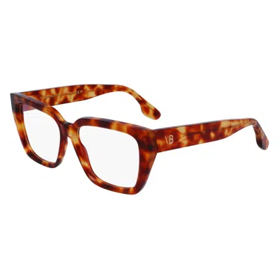 Victoria Beckham Brown Acetate Glasses (frames) In Red