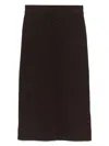 Victoria Beckham Brown Button-detail Midi Skirt In Brown
