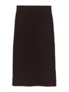 Victoria Beckham Brown Button-detail Midi Skirt In Brown