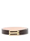 Victoria Beckham Brown Logo Buckle Belt In Brown