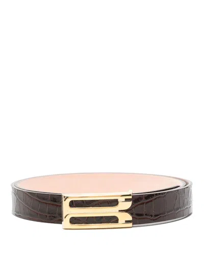 Victoria Beckham Brown Calf Leather Belt