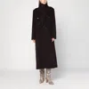 Victoria Beckham Brown Double-breasted Coat In Wool And Cashmere In Brown