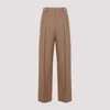VICTORIA BECKHAM BROWN FAWN FRONT PLEAT TROUSERS