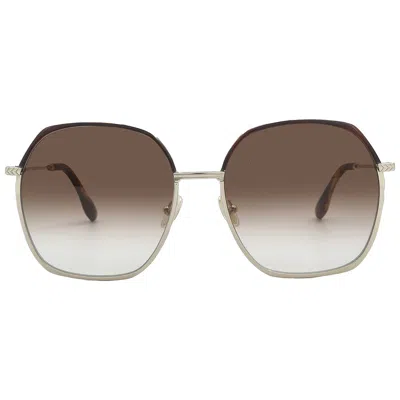 Victoria Beckham Brown Gradient Irregular Ladies Sunglasses Vb206s 702 59