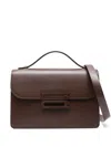 Victoria Beckham Rectangular Calfskin Shoulder Bag With Modern Clasp In Brown