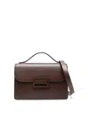 Victoria Beckham Rectangular Calfskin Shoulder Bag With Modern Clasp In Brown