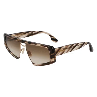 Victoria Beckham Brown Metal & Plastic Sunglasses
