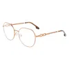 Victoria Beckham Brown Metal Glasses (frames) In Gold