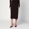 Victoria Beckham Wool Blend Button Detailing High Waist Skirt