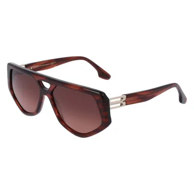 Victoria Beckham Brown Pilot Ladies Sunglasses Vb681s 618 58