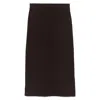 Victoria Beckham Brown Button-detail Midi Skirt In Brown
