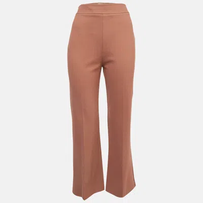 Victoria Beckham Brown Stretch Knit Flared Trousers