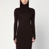 Victoria Beckham Fitted Silhouette Wool Turtleneck Sweater In Black