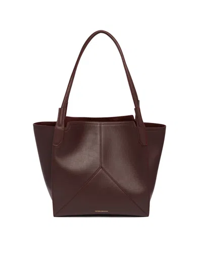 Victoria Beckham Brown Victoria Leather Tote In Pink