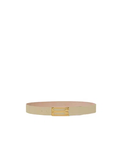 Victoria Beckham Buckle Belt In Nude