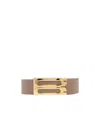 Victoria Beckham Leather Belt In Nude