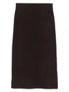 Victoria Beckham Brown Button-detail Midi Skirt In Brown