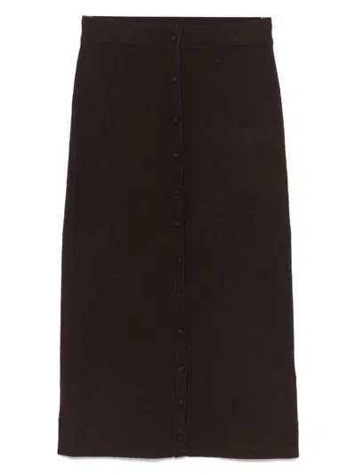 VICTORIA BECKHAM BUTTON-DETAIL MIDI SKIRT