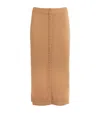 Victoria Beckham Button-detail Midi Skirt In Brown